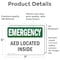 Signmission AED Located Inside, 7 in W x Rectangle, Vinyl Decal OS-2PACK-EM-D-57-L-10288 - alternate 2